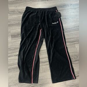 Black Sinclair Sweatpants with Red and White Stripes